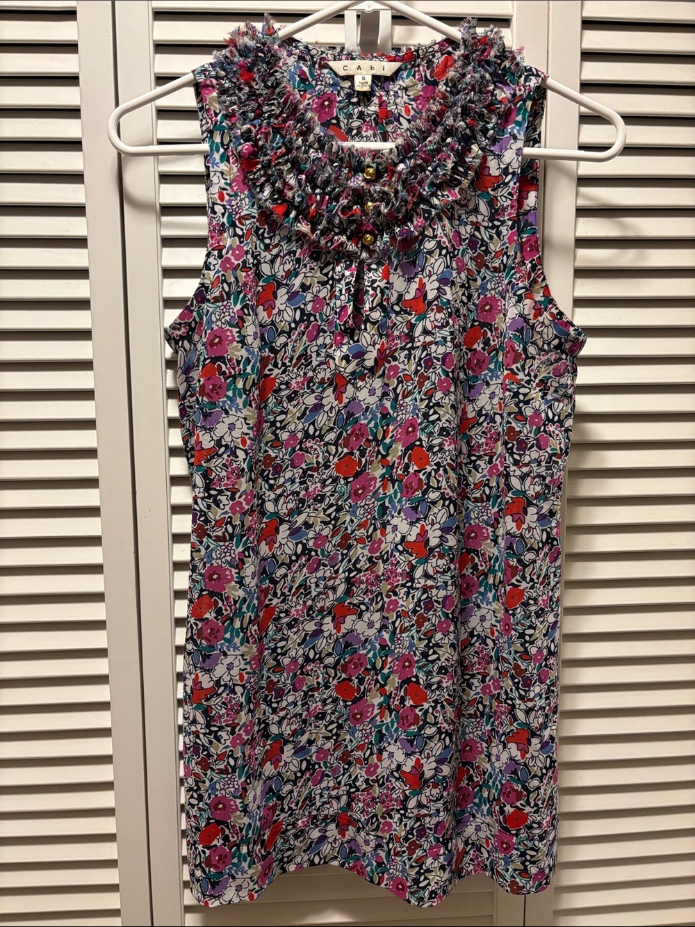 CAbi Liberty Floral Sleeveless Blouse